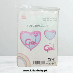 Baby Girl Heart Foil Balloon - Perfect for Birthday Decorations