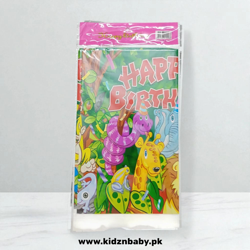 Jungle Theme Plastic Table Cover- Birthday Party Decoration
