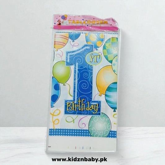 First Birthday Theme Plastic Table Cover- Birthday Party Decoration
