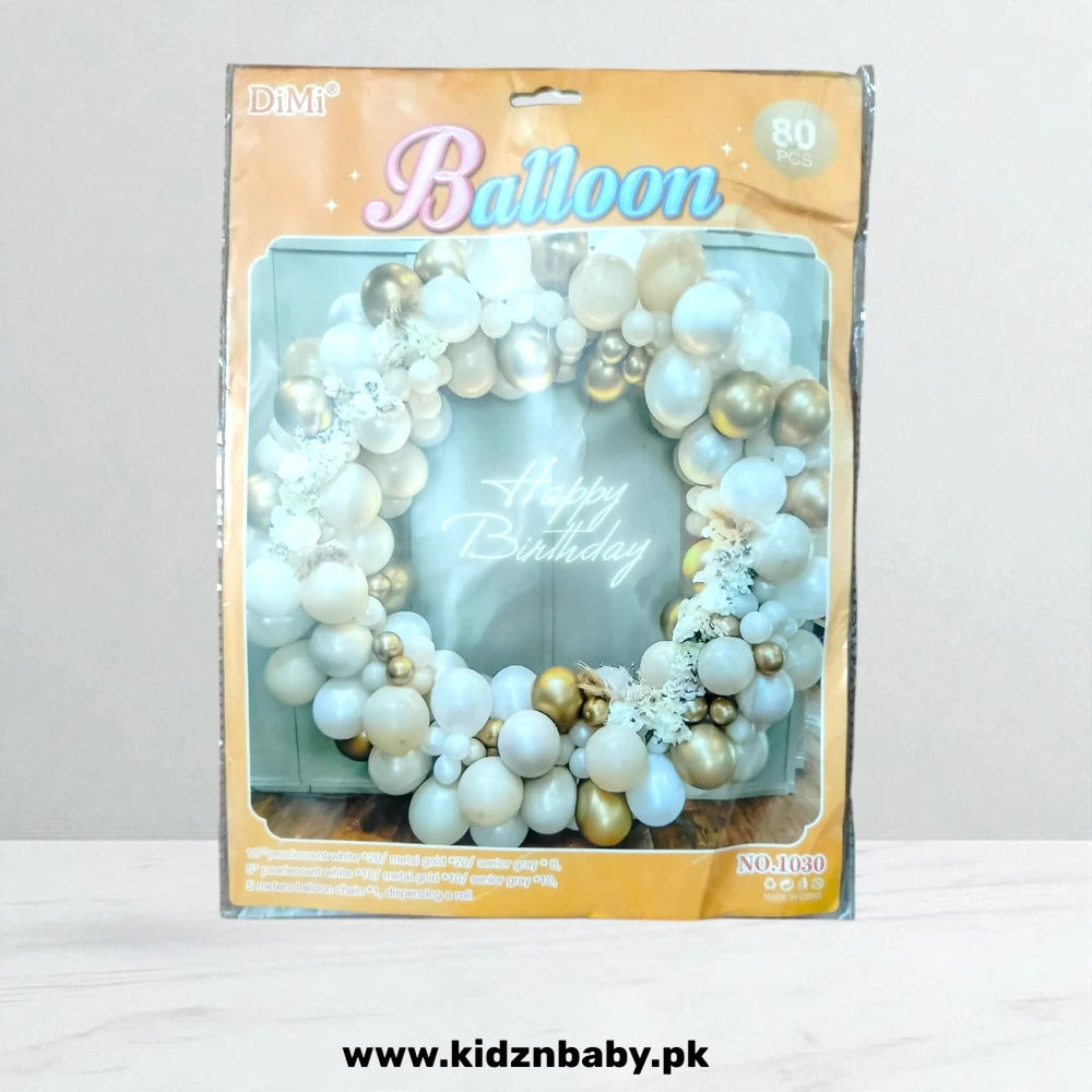 Luxurious Golden and White - Birthday Decoration Set