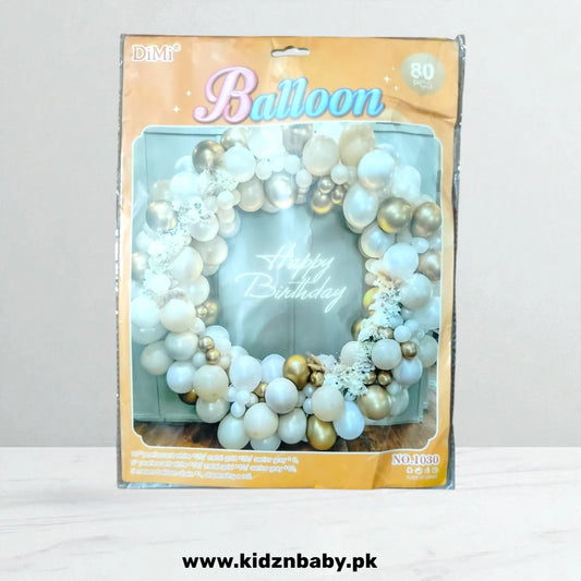 Luxurious Golden and White - Birthday Decoration Set