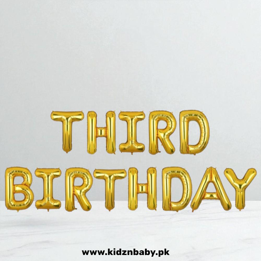 Third Birthday Gold Foil Letter Collection