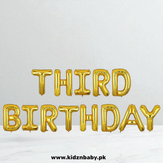 Third Birthday Gold Foil Letter Collection