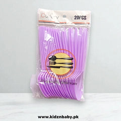 Colorful Plastic Spoons Set (Pack of 20)