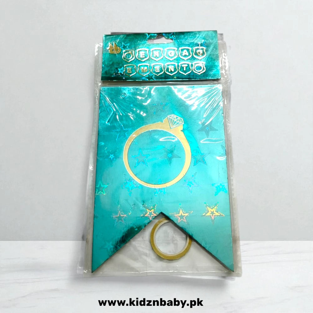 Happy Engagement Banner - Elegant Gold Foil Letter Banner for Engagement Party, Bridal Shower &