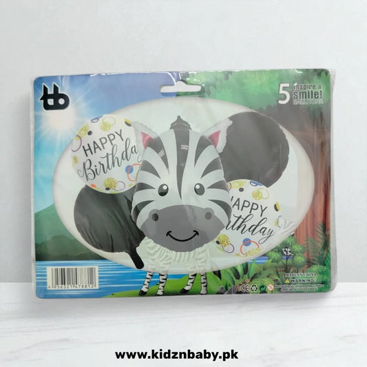 Zebra Jungle Theme Birthday Party Balloons 5 Pcs