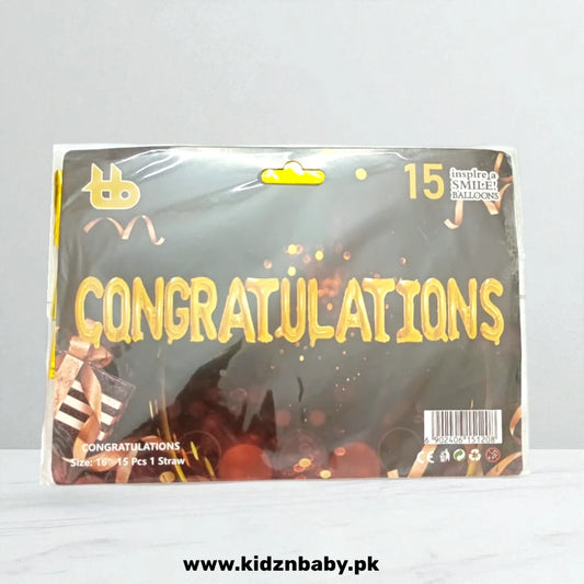 Congratulations Foil Banner Alphabetic Balloons Set