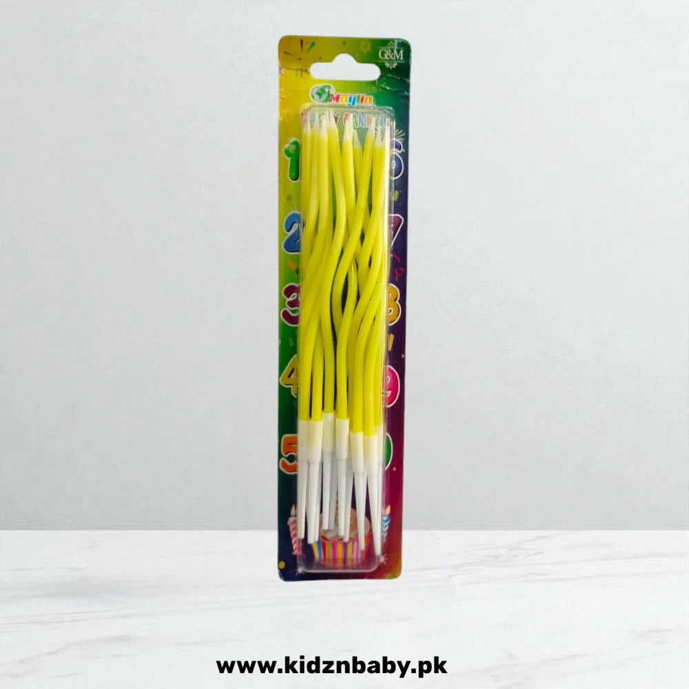 Yellow Twisty Curly Candles