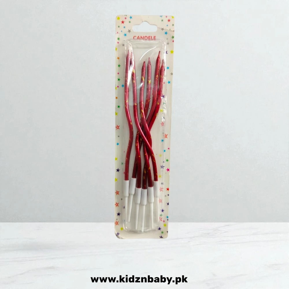 Red Twisty Curly Candles