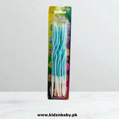 Light Blue Twisty Curly Candles