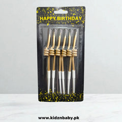 6 Pcs Thumb Up Curly Spiral Candle for Cake in Different Colors