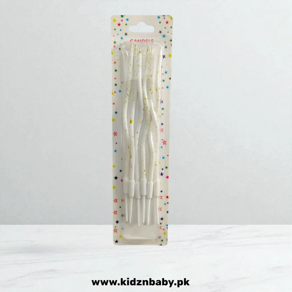 White Twisty Curly Candles