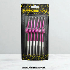 6 Pcs Thumb Up Curly Spiral Candle for Cake in Different Colors