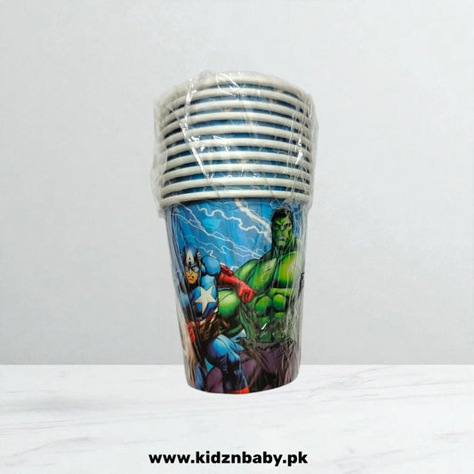 Avengers Theme Disposable Paper Cups – Pack of 10