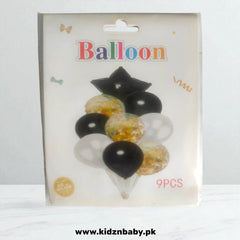 9 Pcs Confetti Latex Foil Heart Star Balloons Set