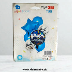 Happy Birthday Combo Balloons Set 7Pcs (Latex, Foil and Confetti)