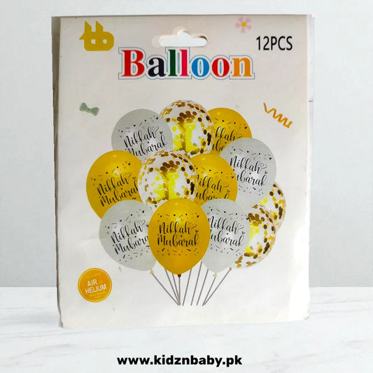 Nikkah Mubarak Latex and Confetti Balloons