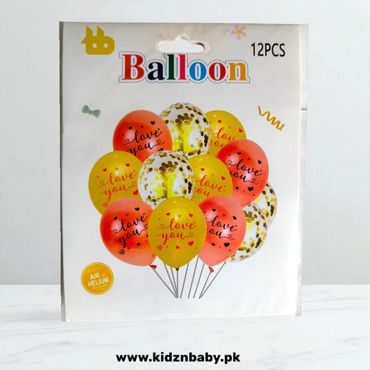 Love You Latex and Confetti Balloons