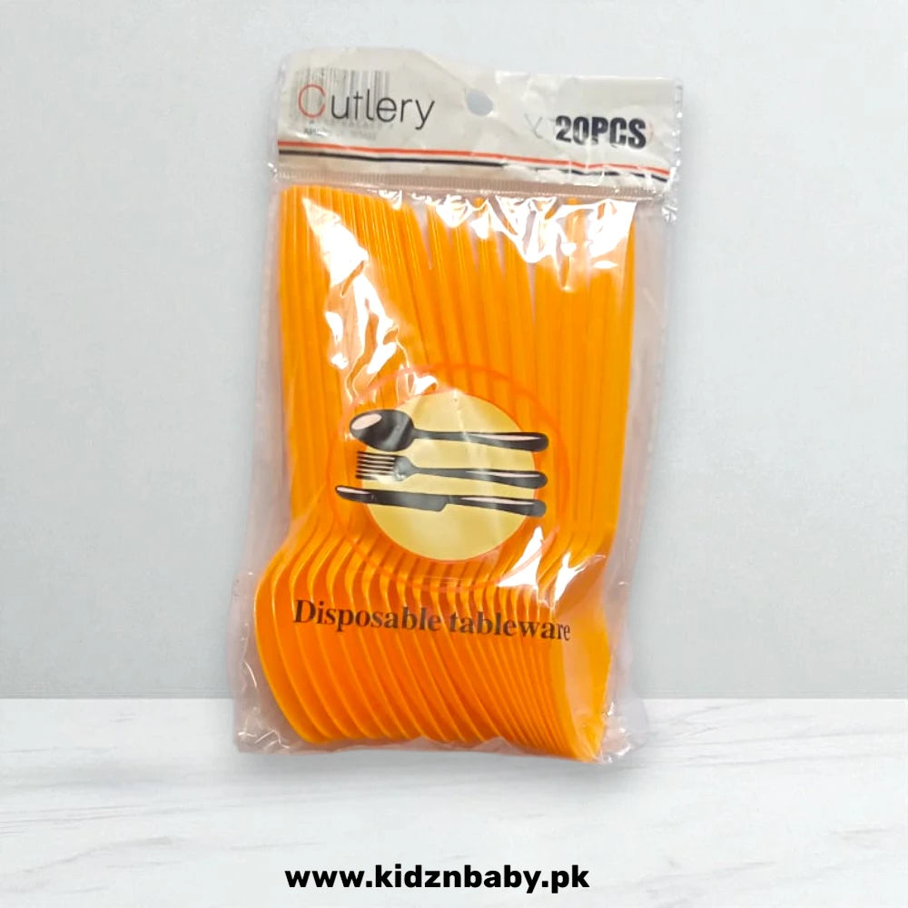 Yellow party spoon for birthdays events 