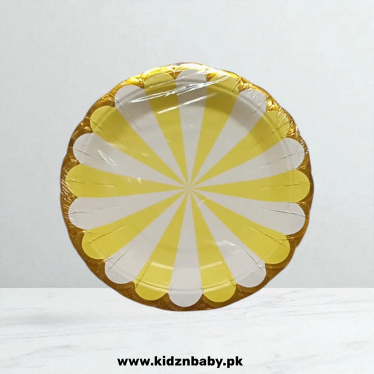 Yellow Sunburst Disposable Plates (Pack of 10)