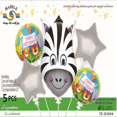 Jungle Theme Birthday Party Balloons 5 pcs
