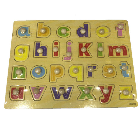 ABC Small Alphabets Line Puzzle - Wooden with colorful alphabet pieces