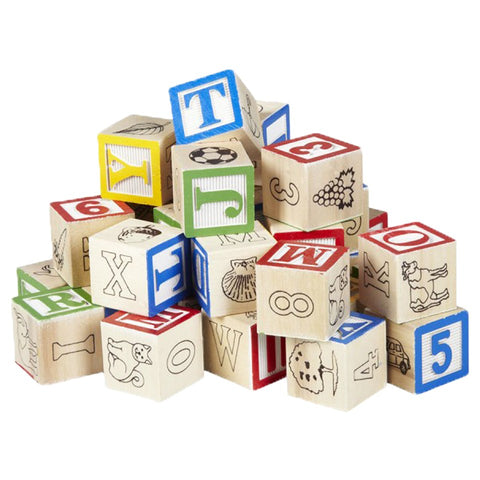 ABC Wood Blocks (SMALL) - 27 pcs set for kids with letters and numbers