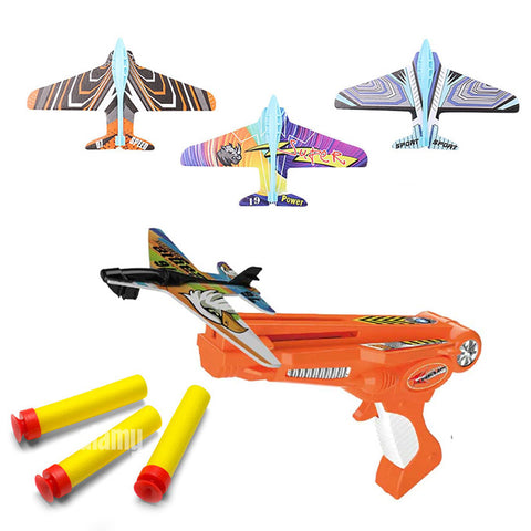 Aircraft Catapult Soft Foam Bullet Darts Shooter with 3 Planes - Kidz N Baby