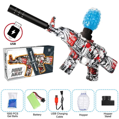 AK47 Gel Blaster Rechargeable Electric Toy Gun with Gel Balls