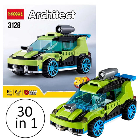 Architect Creator 30 in 1 Green Rocket Rally Race Car Building Blocks Set - 3128