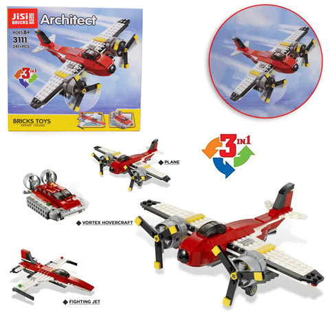 3 in 1 Architect Flight Adventures Building Blocks for Kids - 241+ Pcs