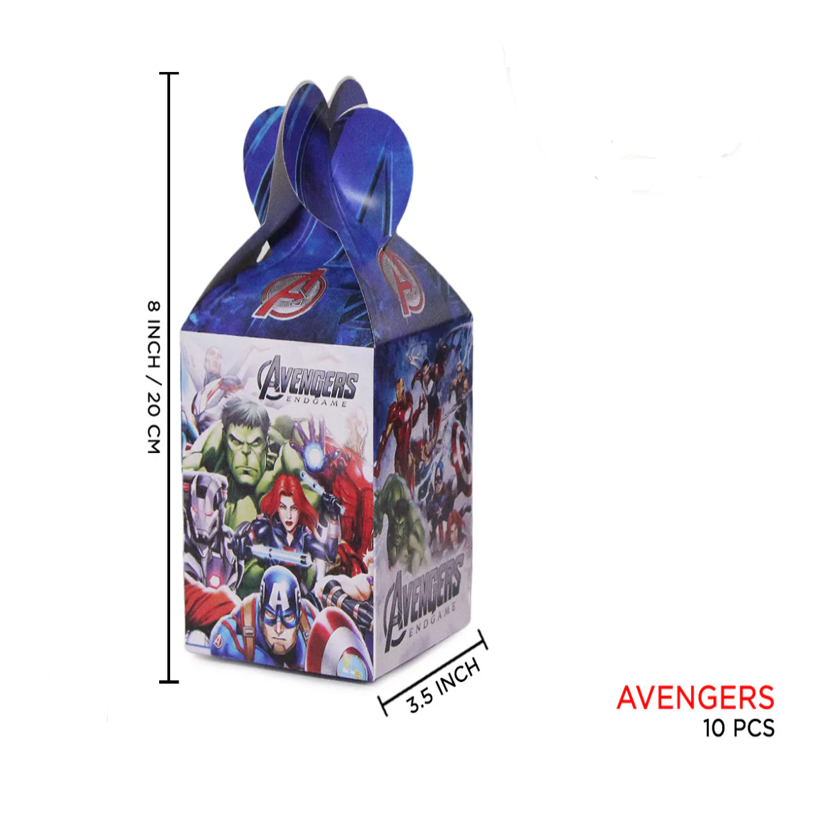 Pack of 10 Avengers Theme Goody Boxes for birthday party favors