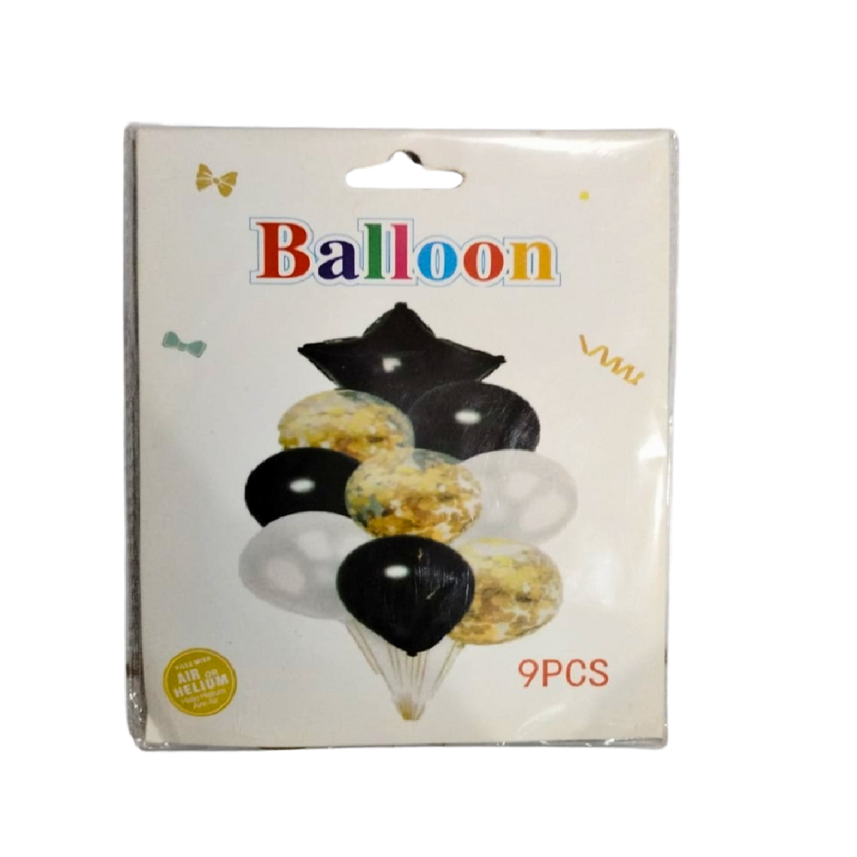 9 Pcs Confetti Latex Foil Heart Star Balloons Set