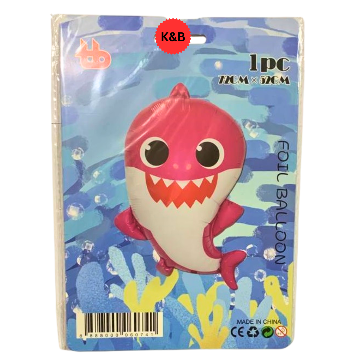 Baby Shark Foil Balloon for kids' birthday parties