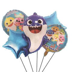 Baby Shark Theme Birthday Balloons Set - 5 Pcs