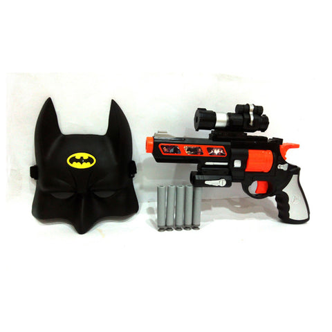 Batman Mask & Nerf Gun Set - Superhero Costume and Toy Blaster