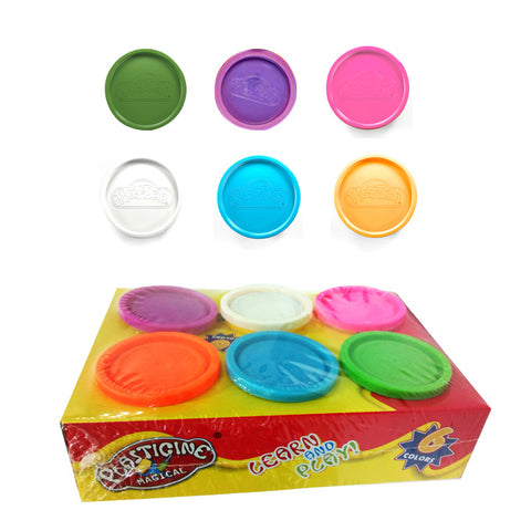 Big Play Dough Jars Set of 6 in Various Colors