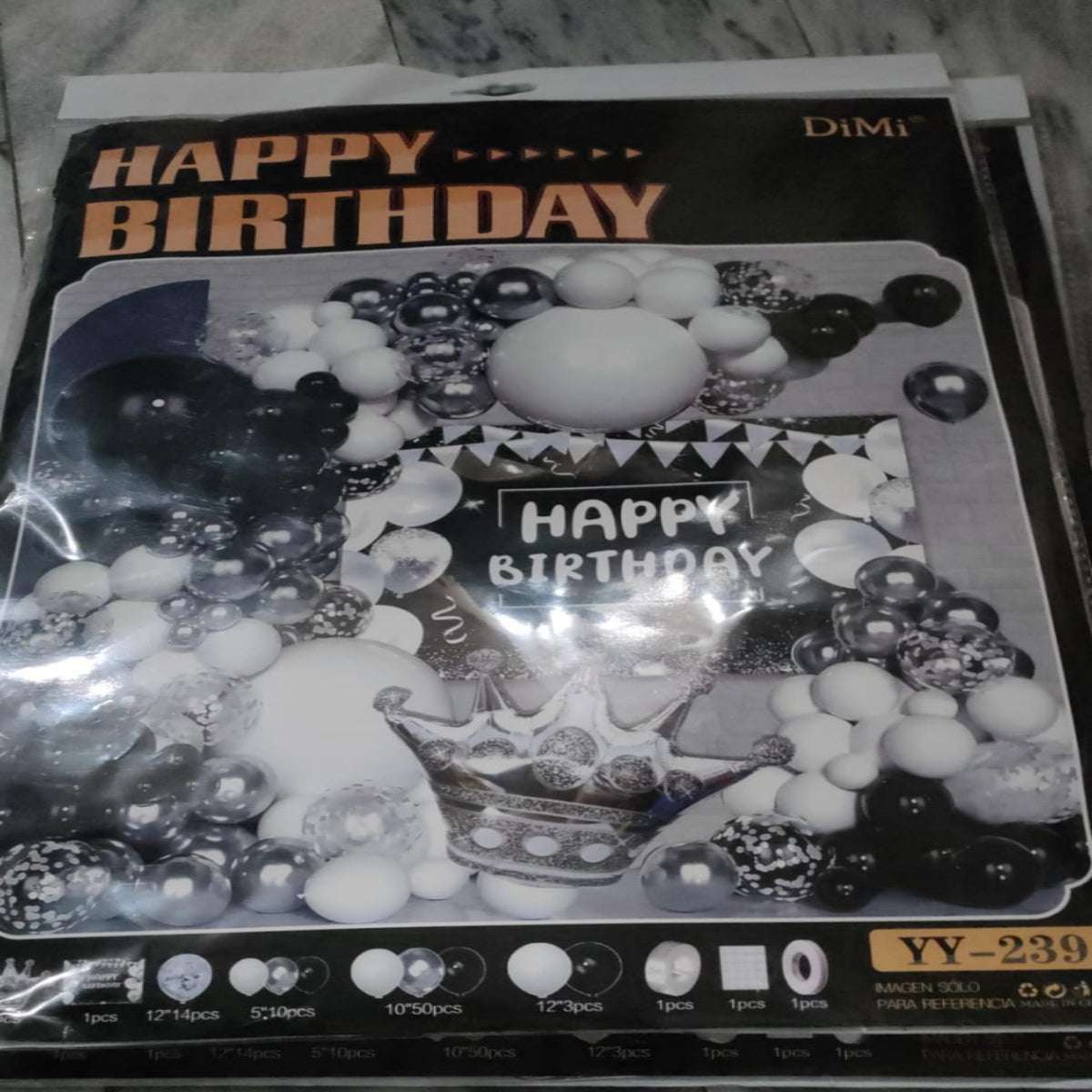 Black & Silver Theme Party Decoration Set - Elegant Party Decor