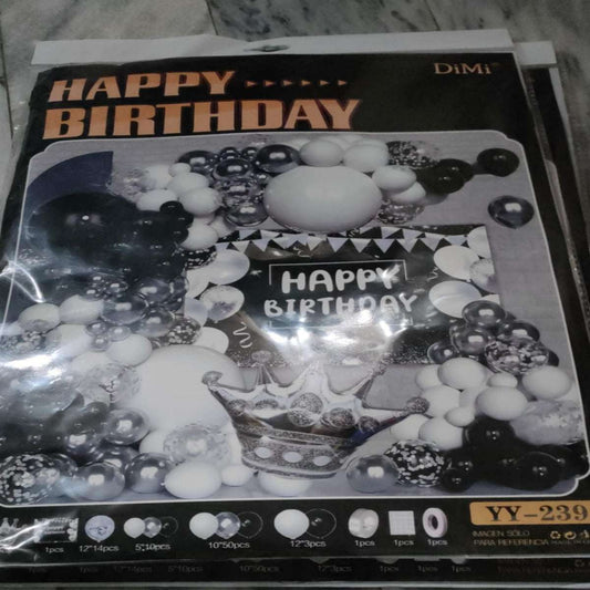 Black & Silver Theme Party Decoration Set - Elegant Party Decor