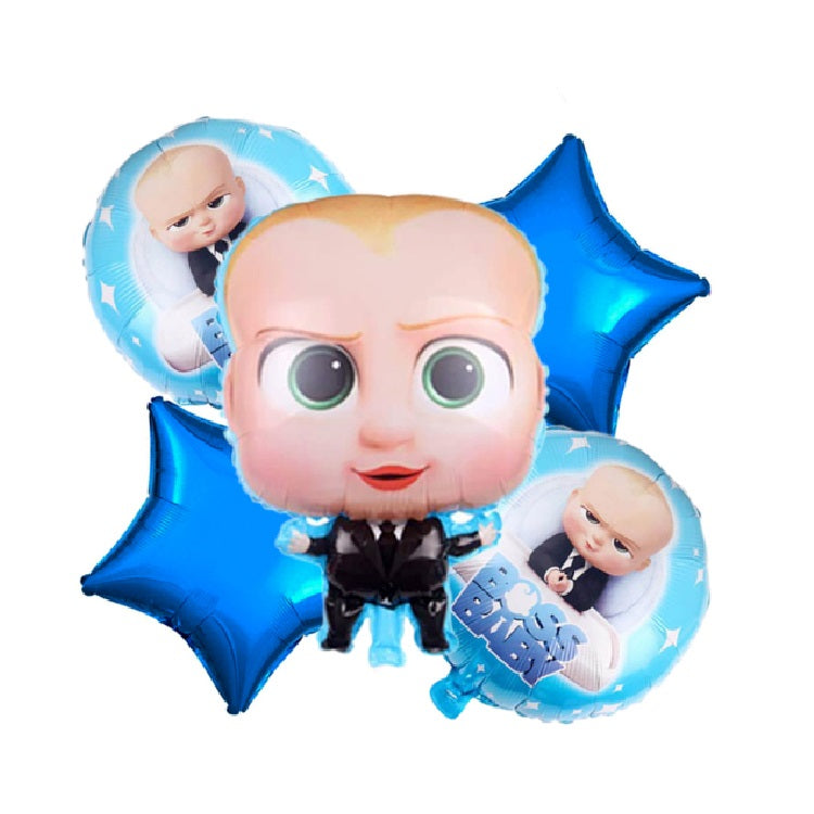 Boss Baby Foil Balloons Set - Pack of 5 for birthday party decorations