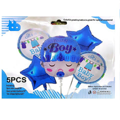 Baby Boy Combo Foil Balloons Set - 5 Pcs