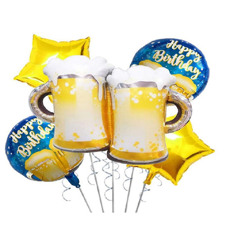 Pack of 5 Celebration Glasses Foil Balloons for Parties