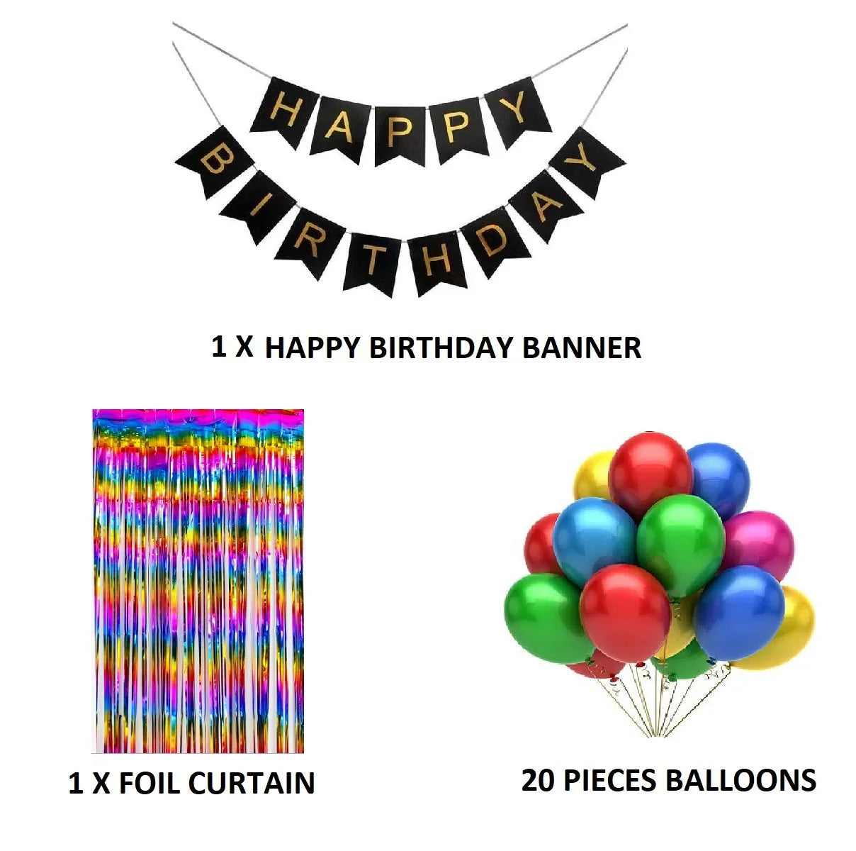 Happy Birthday Decoration Combo Bundle Set | Party Decoration Items