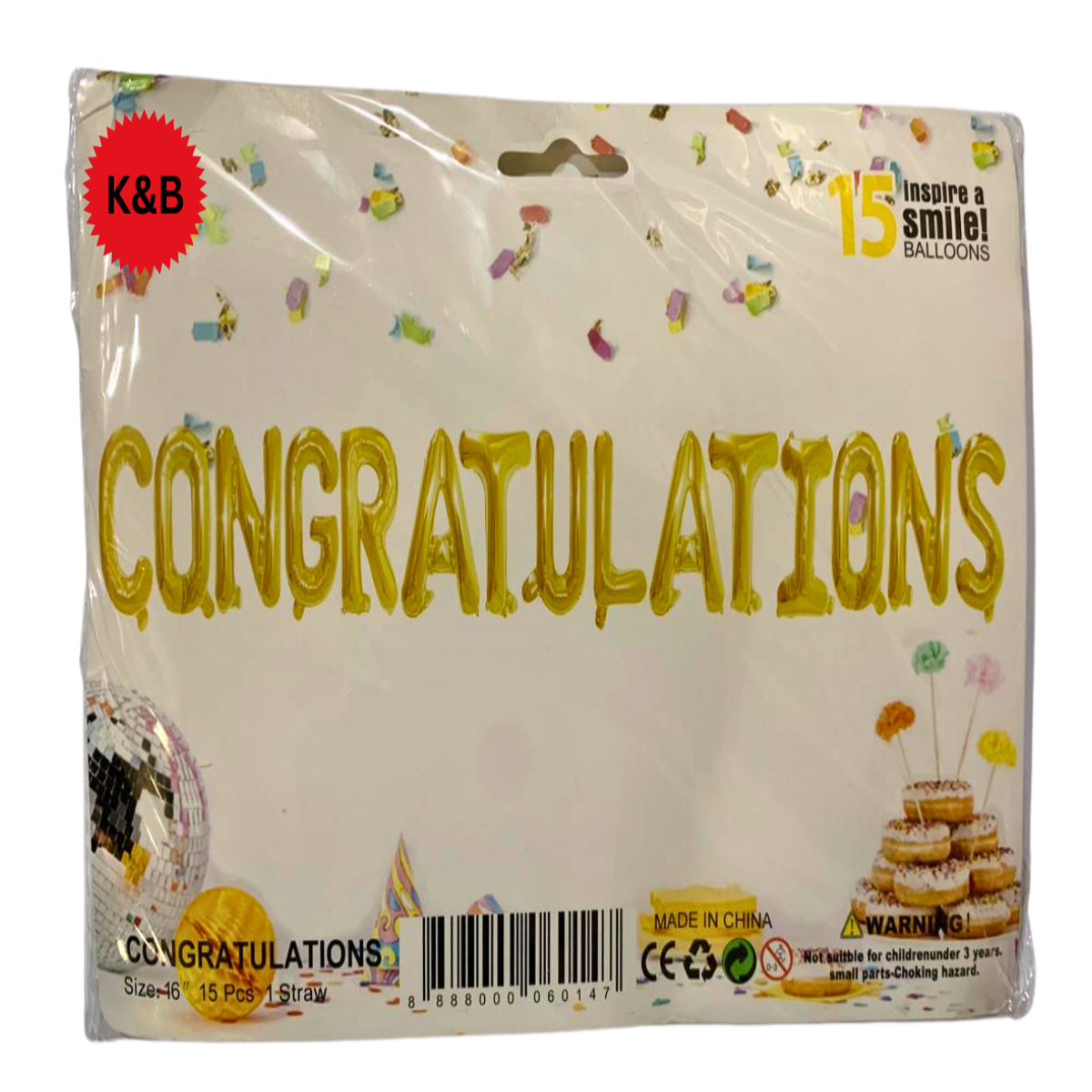 Congratulations Foil Banner Alphabetic Balloons Set