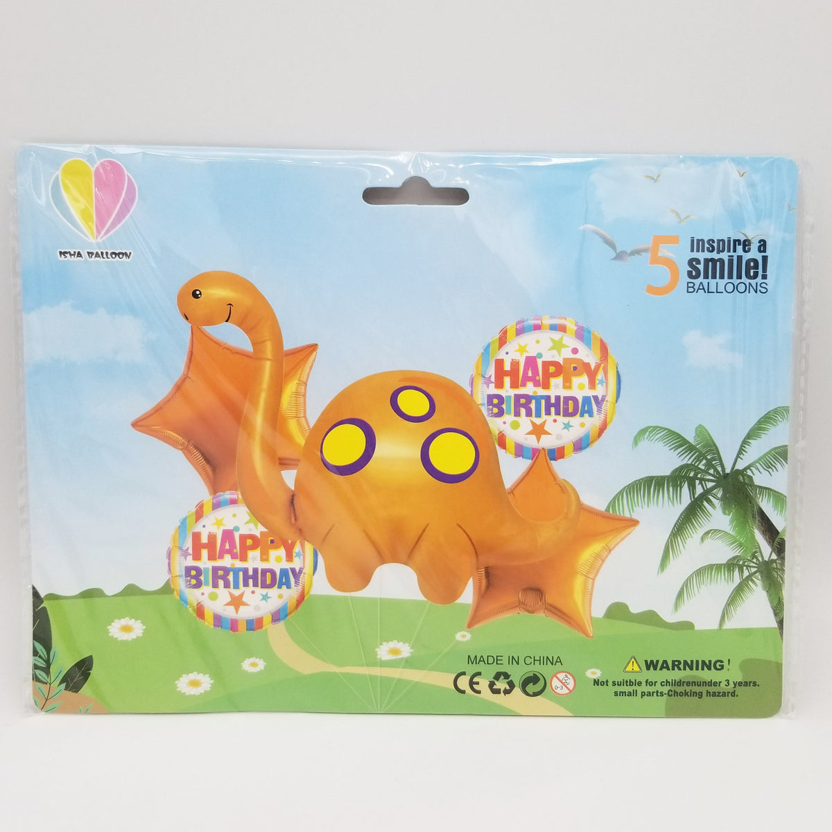 Dinosaur Theme Combo Foil Balloons Set - 5 Pcs for birthday party