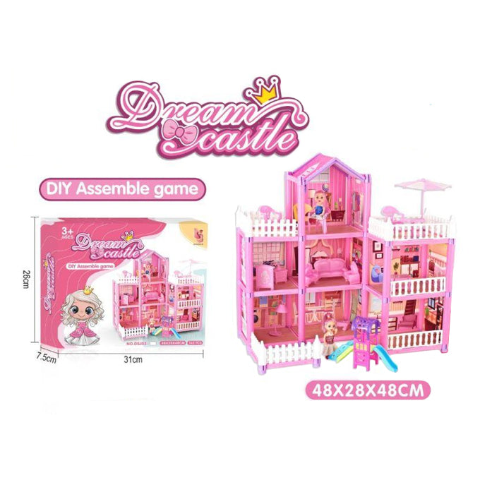 Dream Castle Big Doll House for Girls - 162 Pieces 3-Storey Villa