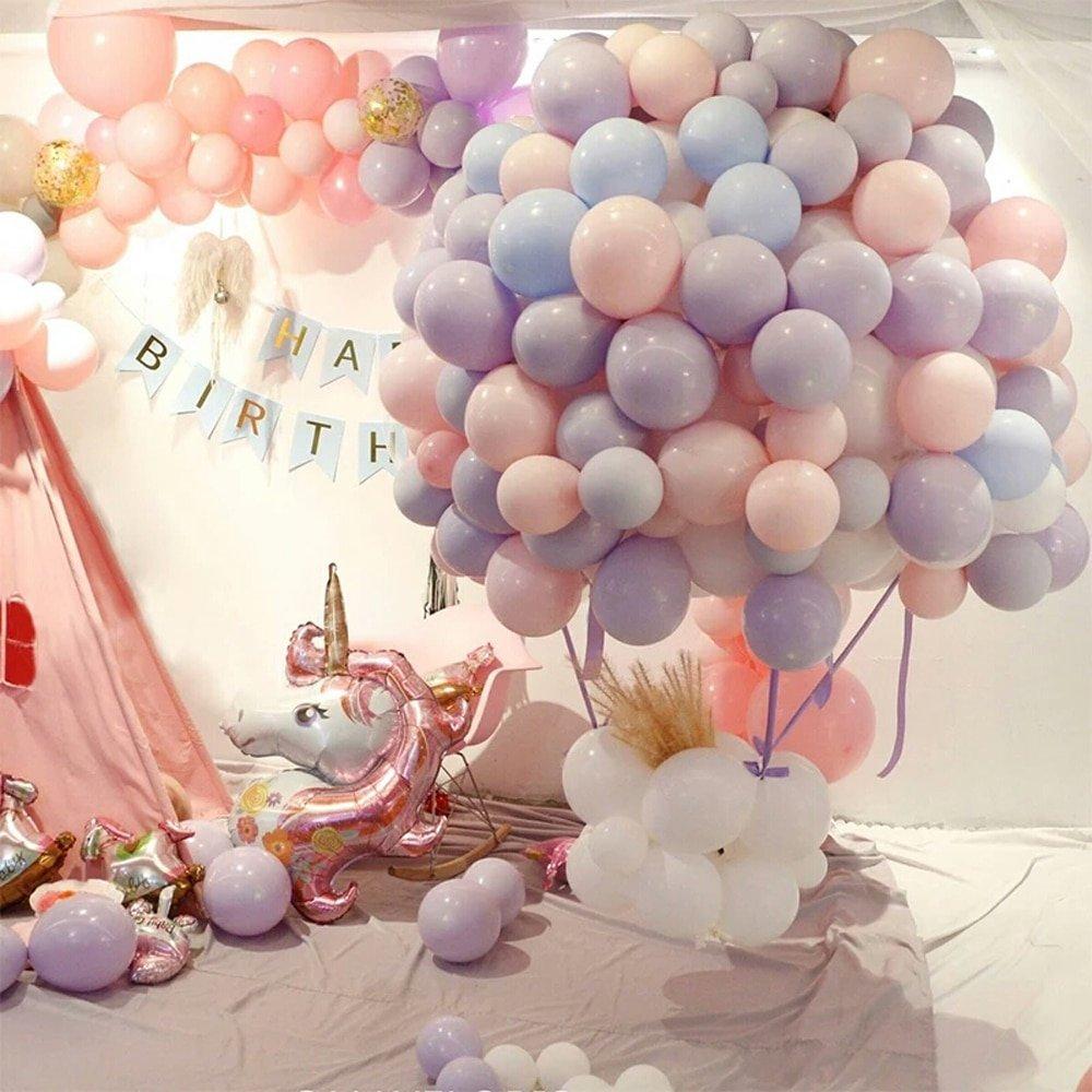 Macron Pastel Latex Balloons for Parties