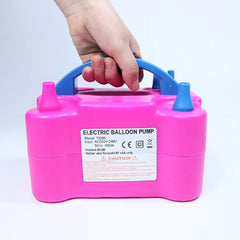 Electric balloon inflator pump in use at kids birthday party – safe and easy to operate