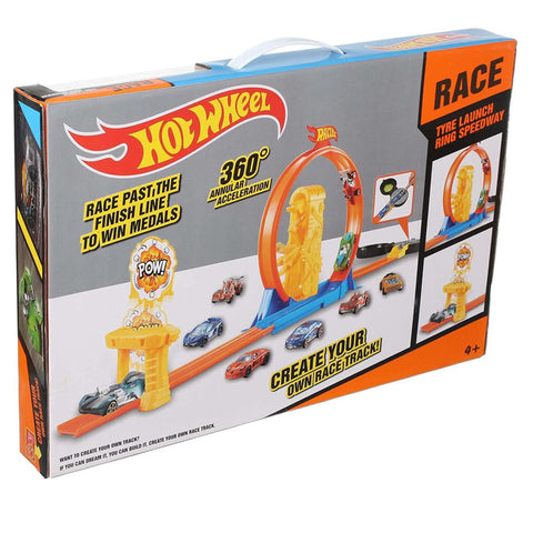 Hot Wheels 360 Speed Loop with 2 Racing Car Track Set - Large