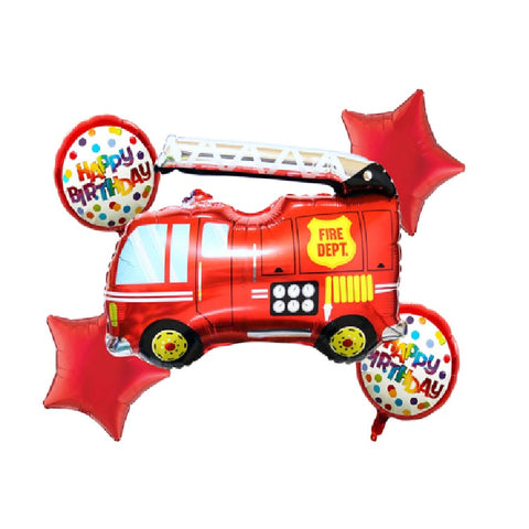 Fire Brigade Foil Balloons Set - Pack of 5